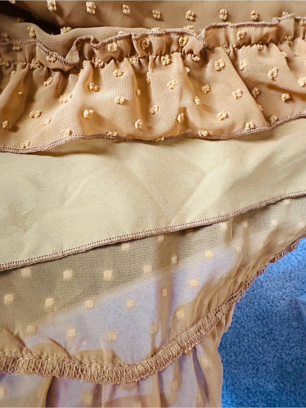 Yellow Ruffle Swiss Dot Dress - Picture 4 of 4